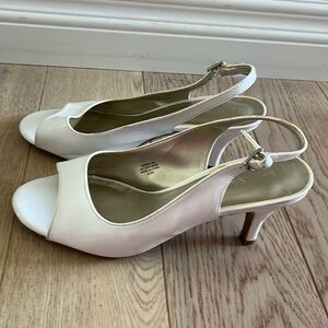 Patent open toe sling backs. 8.5 size